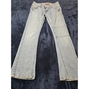 Levis 521 Slouch Flare Jeans Womens 5M Light Wash Low Rise Flap Pocket Denim